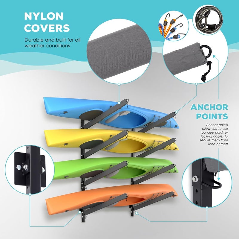 BTRAM Kayak Storage Rack, Heavy Duty Freestanding Sup Storage Stand for Outdoor Use, Storage Rack for Kayaks, SUPs, Canoe and Paddleboard,… - Image 3